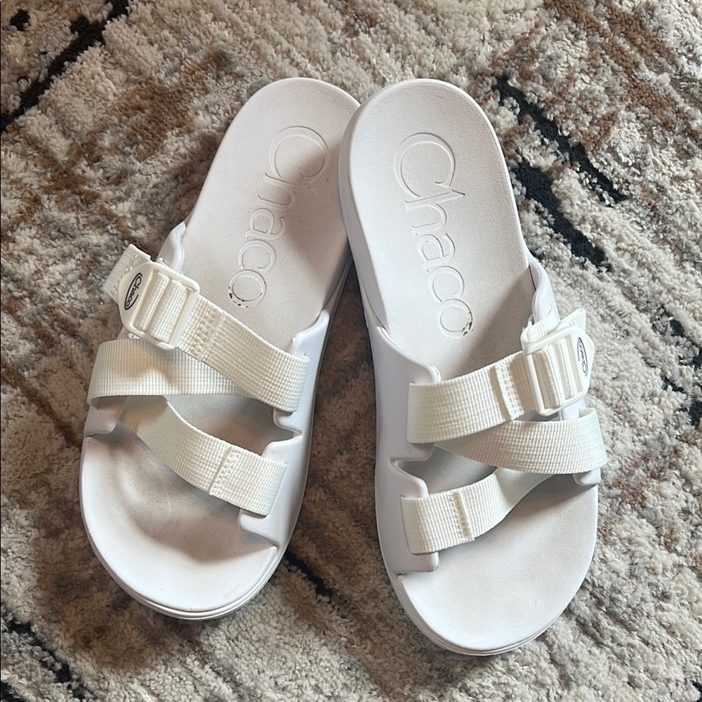Chaco white Slide Sandals